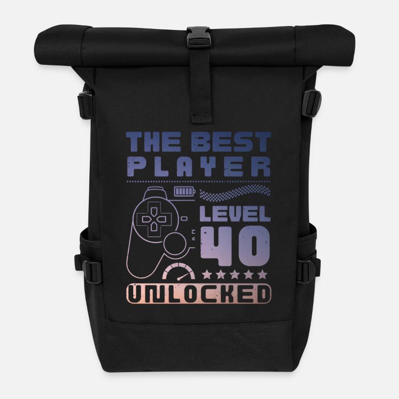 The Best Player, Level 40 Unlocked - Rolltop Rucksack - Schwarz