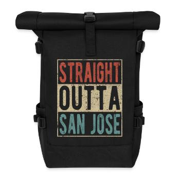 Straight outta San Jose - Roll Top Backpack - black - Front