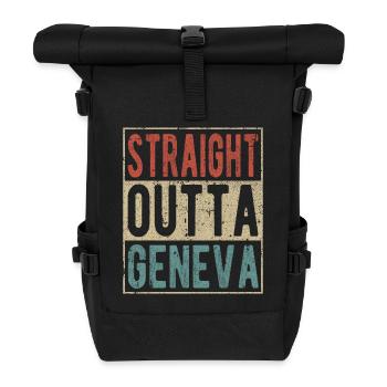 Direkt aus Genf heraus - Rolltop Rucksack - Schwarz - Vorne