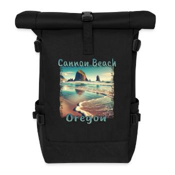 Cannon Beach, Oregon, États-Unis - Vacances reposantes sur le - Sac à dos roll top - noir - Devant