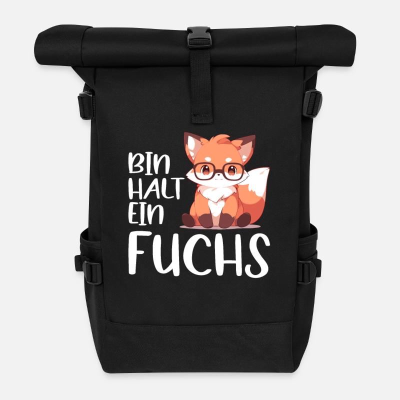 Lustiger Fuchs Spruch Füchse Bin halt ein Fuchs - Rolltop Rucksack - Schwarz