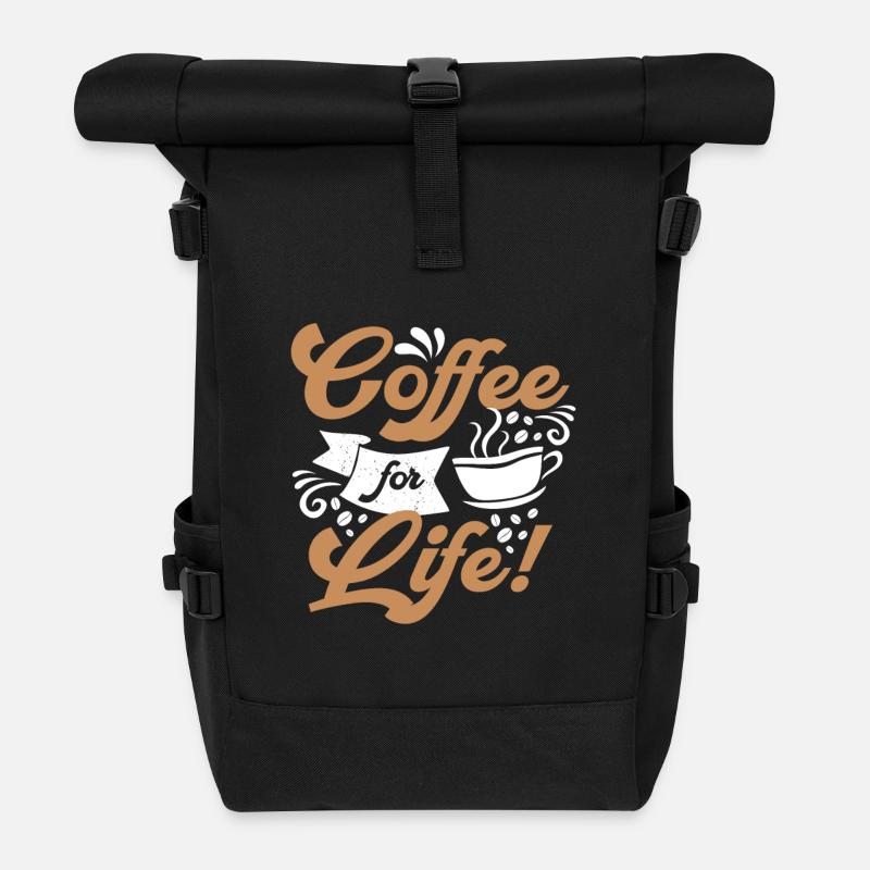 Café pour la vie - Sac à dos roll top - noir