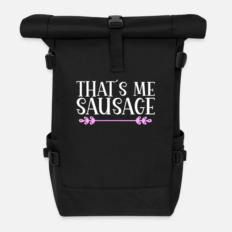 That´s me sausage. Denglisch - Rolltop Rucksack - Schwarz