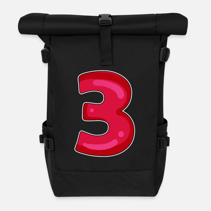 3 - Drei - Rolltop Rucksack - Schwarz