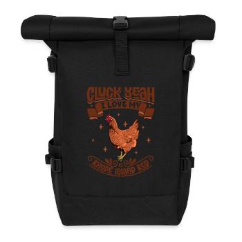 J’adore mon Rhodeland rouge - Sac à dos roll top - noir - Devant