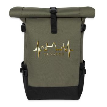 Florence Skyline Italie Heartbeat I Love Firenze - Sac à dos roll top - olive/noir - Devant