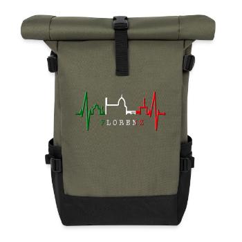 Florence Skyline Italie Heartbeat I Love Firenze - Sac à dos roll top - olive/noir - Devant