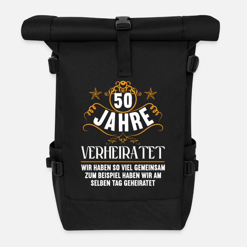 Wir haben viel gemeinsam 50.Hochzeitstag - Rolltop Rucksack - Schwarz