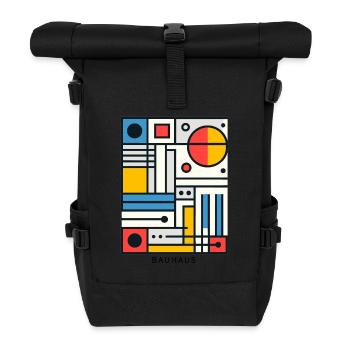 Bauhaus-Architektur Geometrische Ästhetik - Rolltop Rucksack - Schwarz - Vorne