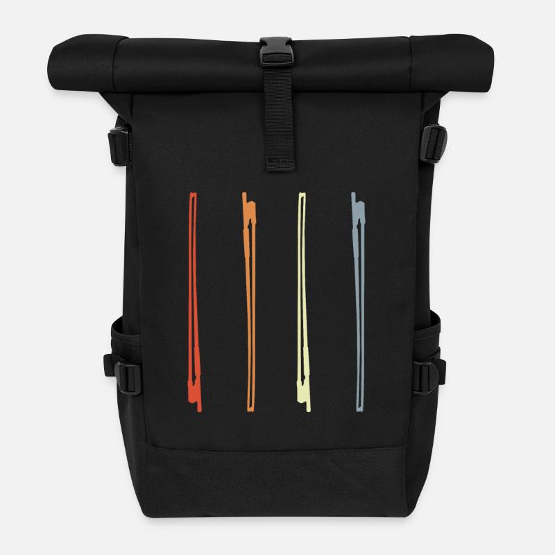 Violinbogen Zeichnung - Rolltop Rucksack - Schwarz