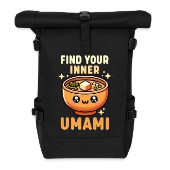 Kawaii Miso Soup Design - Finde dein inneres Umami - Rolltop Rucksack - Schwarz - Vorne