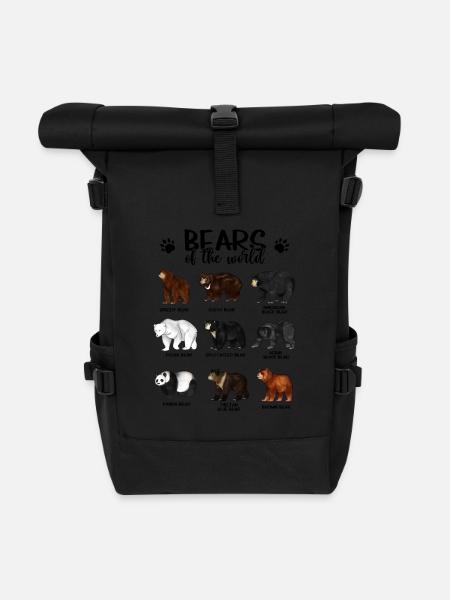 Bären der Welt - Bären - Rolltop Rucksack - Schwarz