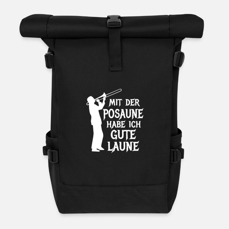 Gute Laune mit Posaune Klassik Bläser Jazz Musiker - Rolltop Rucksack - Schwarz