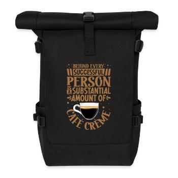 Erfolgreich nur mit Café Crème - Rolltop Rucksack - Schwarz - Vorne