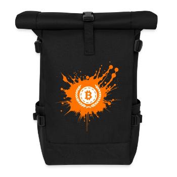 Bitcoin Crypto Cryptocurrency Splash - Rolltop Rucksack - Schwarz - Vorne