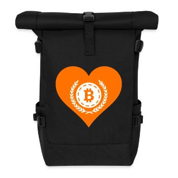 Bitcoin Crypto Cryptocurrency Splash - Rolltop Rucksack - Schwarz - Vorne