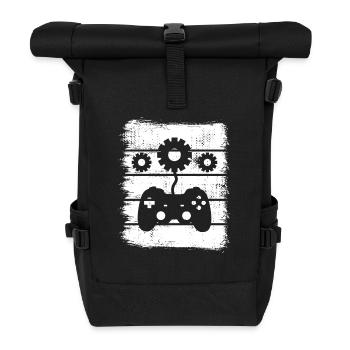 Game Design - Rolltop Rucksack - Schwarz - Vorne