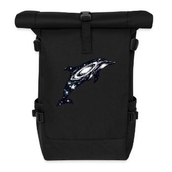Dolphin Space Galaxy Universe - Roll Top Backpack - black - Front