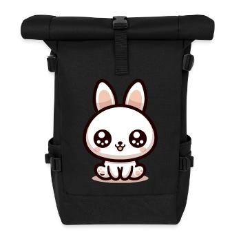Rabbit Bubble Tea Kawaii - Roll Top Backpack - black - Front