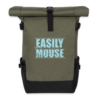 Easily distracted by Mice Nagetier - Rolltop Rucksack - Olive/Schwarz - Vorne