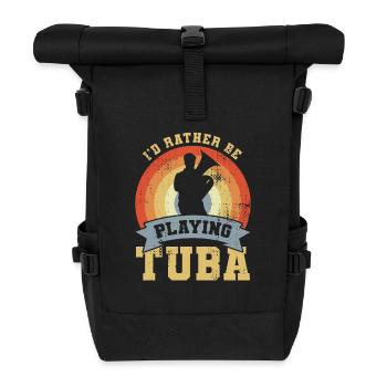 Tuba Quote - Roll Top Backpack - black - Front