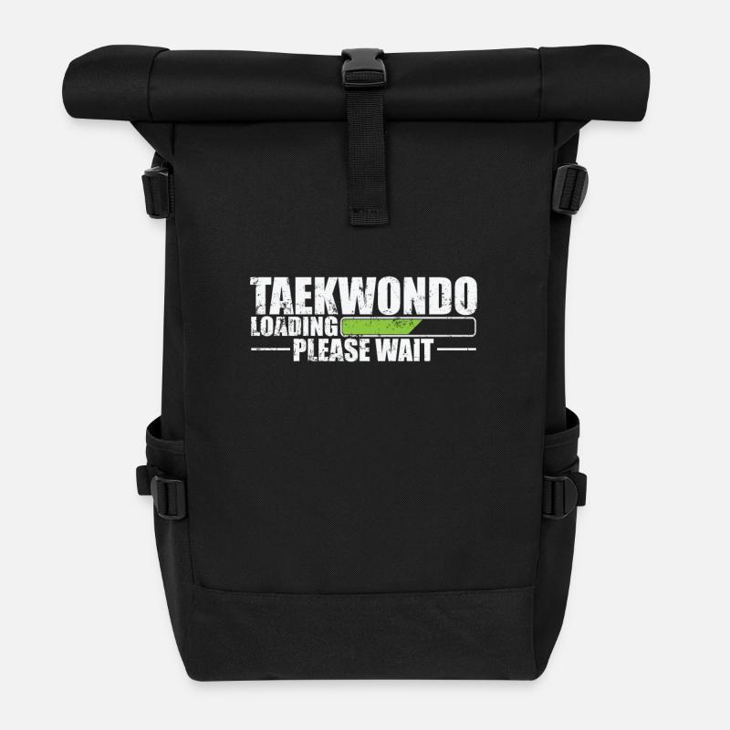 Taekwondo Loading Please Wait Martial Arts - Roll Top Backpack - black