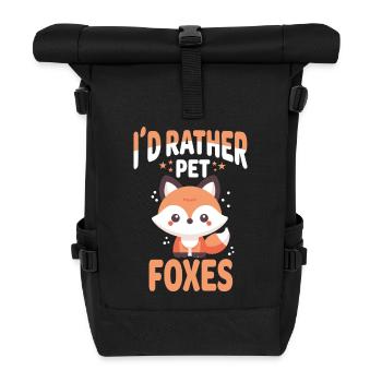 Conception de renard kawaii pour les passionnés d’animaux et - Sac à dos roll top - noir - Devant