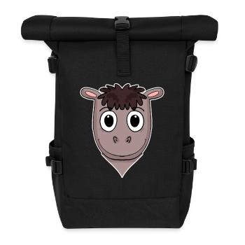 Horse Animal Head Animal Head - Roll Top Backpack - black - Front