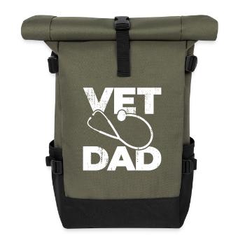 Veterinär Papa - Rolltop Rucksack - Olive/Schwarz - Vorne