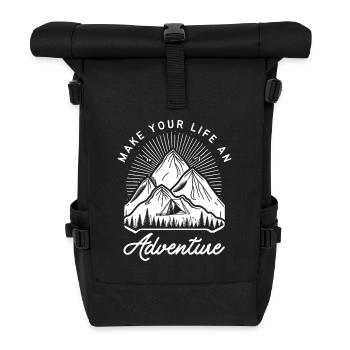 Le plein air et la nature font de votre vie une aventure - Sac à dos roll top - noir - Devant