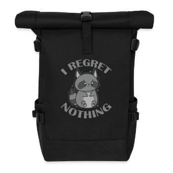I regret nothing nachtaktiver Waschbär - Rolltop Rucksack - Schwarz - Vorne