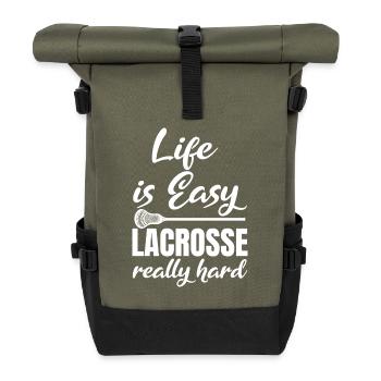 Lacrosse Player Motivation - Roll Top Backpack - olive/black - Front