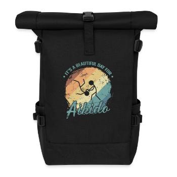 It's a Beautiful Day for Aikido Kampfkunst - Rolltop Rucksack - Schwarz - Vorne