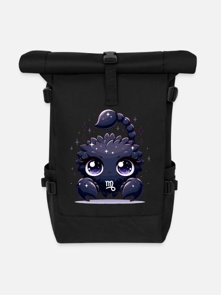 Signe astrologique d’anniversaire artistique unique du zodiaque scorpion - Sac à dos roll top - noir