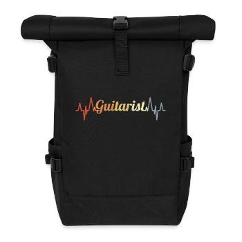 Vintage Gitarrist Pulsschlag - Rolltop Rucksack - Schwarz - Vorne