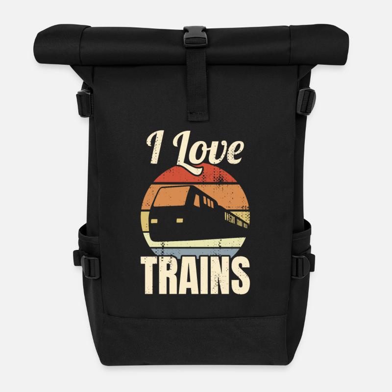 Eisenbahn Liebe - Rolltop Rucksack - Schwarz