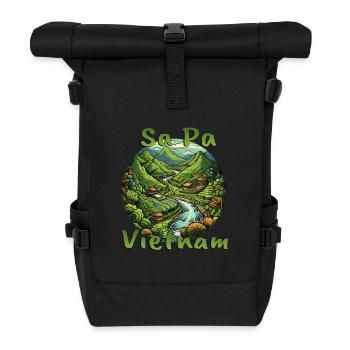 Sa Pa Vietnam : rizières en terrasses vertes - Sac à dos roll top - noir - Devant