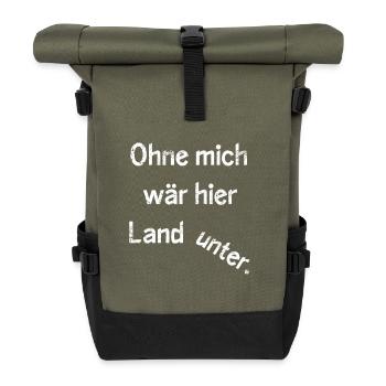 Land unter - Rolltop Rucksack - Olive/Schwarz - Vorne