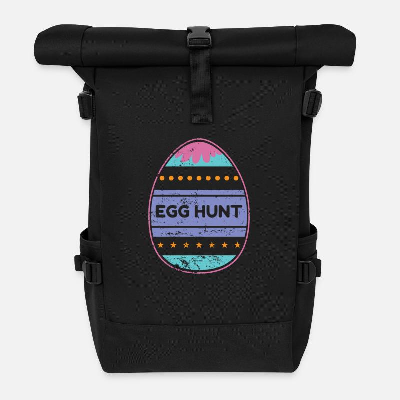 Egg Hunt Osterhase Ostereier - Rolltop Rucksack - Schwarz