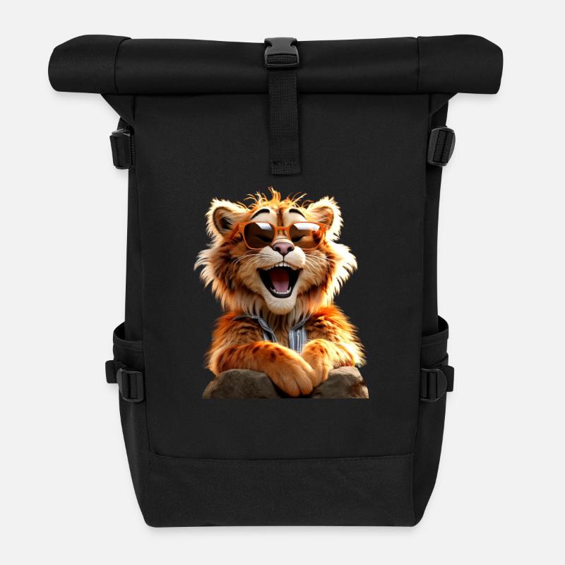 Tiger Raubkatze Wilde Katzen Liebhaber Süßer Tiger - Rolltop Rucksack - Schwarz