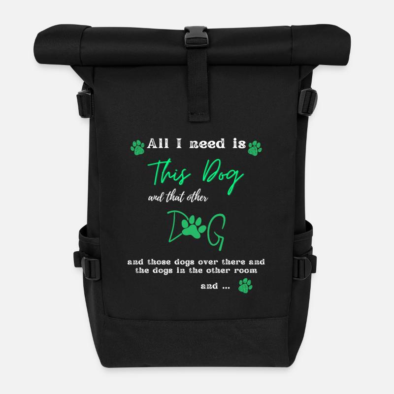 Humoristisches Hundemotiv mit Pfoten - Rolltop Rucksack - Schwarz