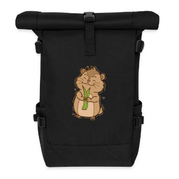 Lemming avec rongeur végétal - Sac à dos roll top - noir - Devant