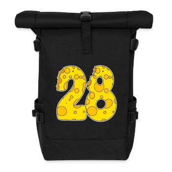 28 Jahre Lustig Käse - Rolltop Rucksack - Schwarz - Vorne