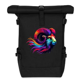Bélier signe du zodiaque Vibrant Rainbow Design - Sac à dos roll top - noir - Devant
