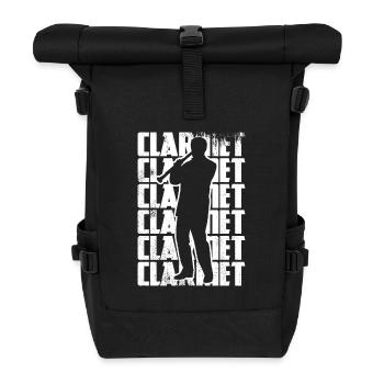 Funny clarinetist - Roll Top Backpack - black - Front