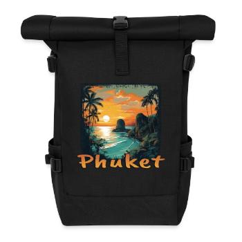 Coucher de soleil de Phuket Style Grunge - Sac à dos roll top - noir - Devant
