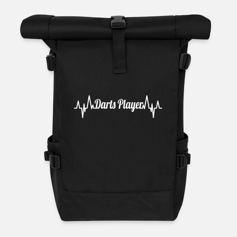 Dartspieler Herzschlag - Rolltop Rucksack - Schwarz