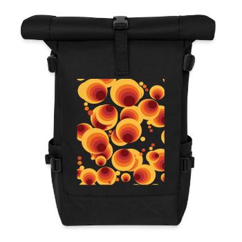 Abstract Polka Dots Circle Pattern - Roll Top Backpack - black - Front