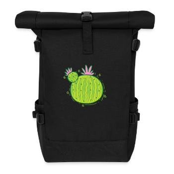 Décoration de plante de cactus - Sac à dos roll top - noir - Devant