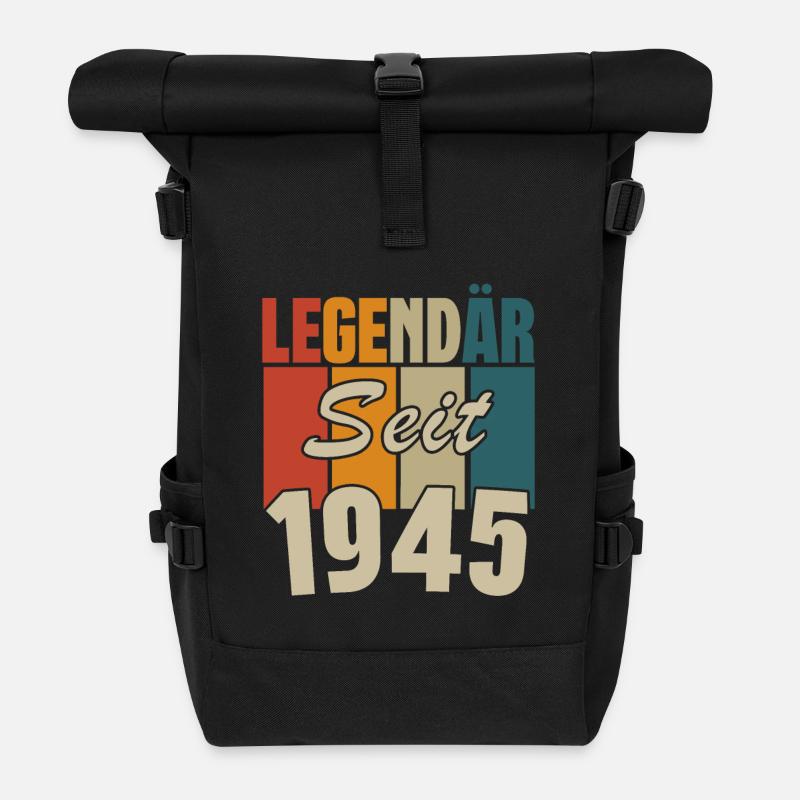 Legendär seit 1945 - Rolltop Rucksack - Schwarz